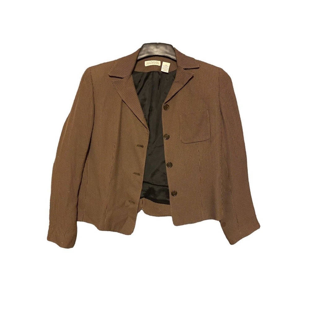 - VTG Ann Taylor Checkered Button up Fashion Office Blazer Jacket Women's …
